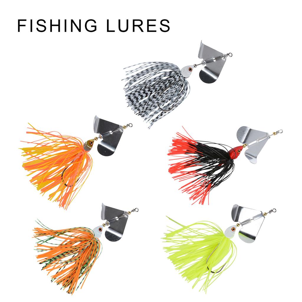 5 sztuk przynęt powierzchniowych Swim Jig ze spinnerem przynęty na bass przynęty obrotowe Metalowy spinnerbait Jig