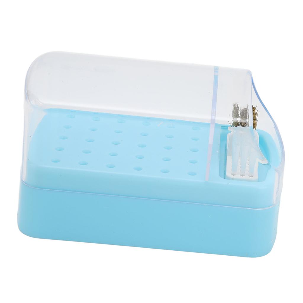 30 Holes Nail Drill Bit Holder Cleaning Brush Case Dsut Proof Stand Display Storage Manicure Tools