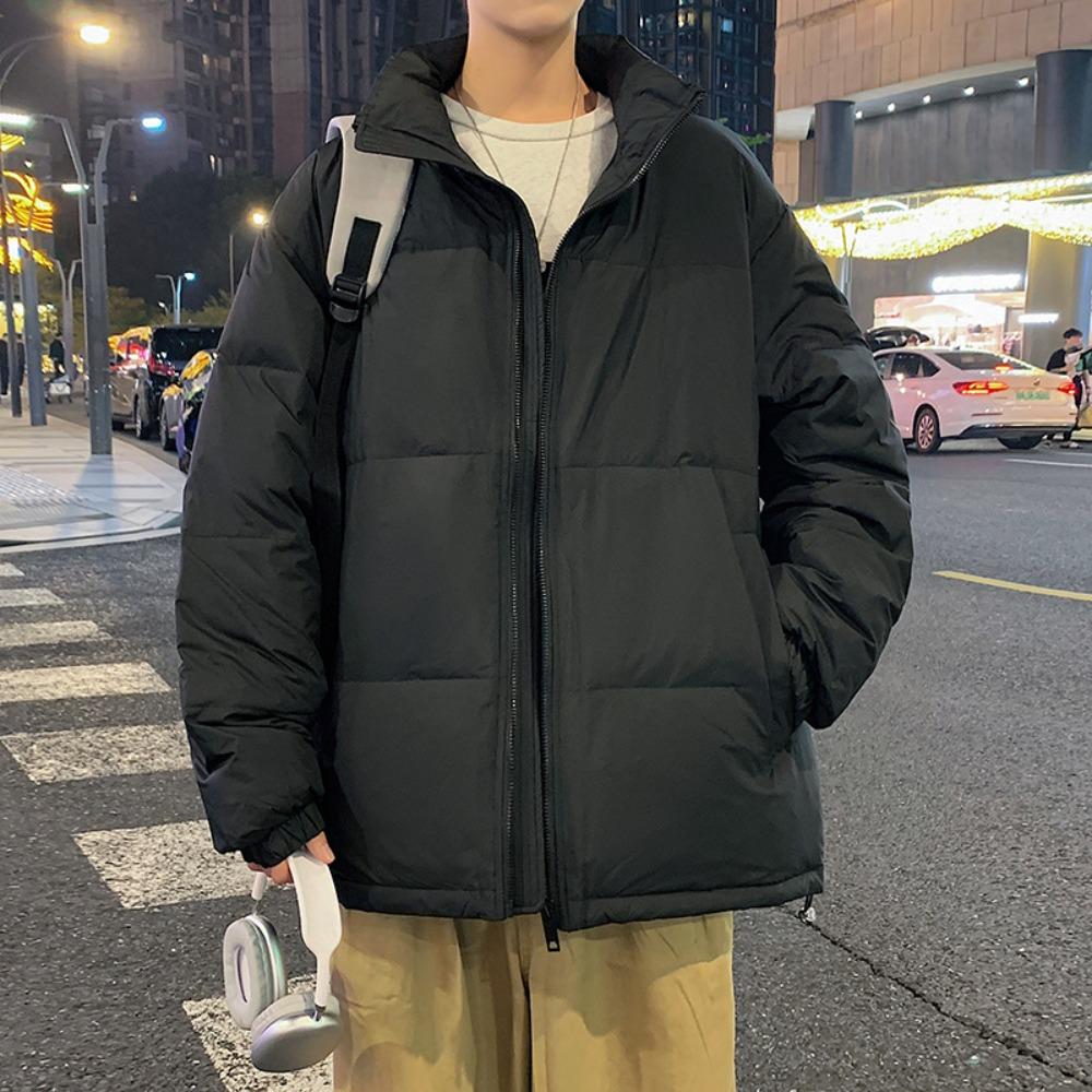 

New thickened trendy brand Hong Kong style couple bread clothes loose stand-up collar men s jacket S