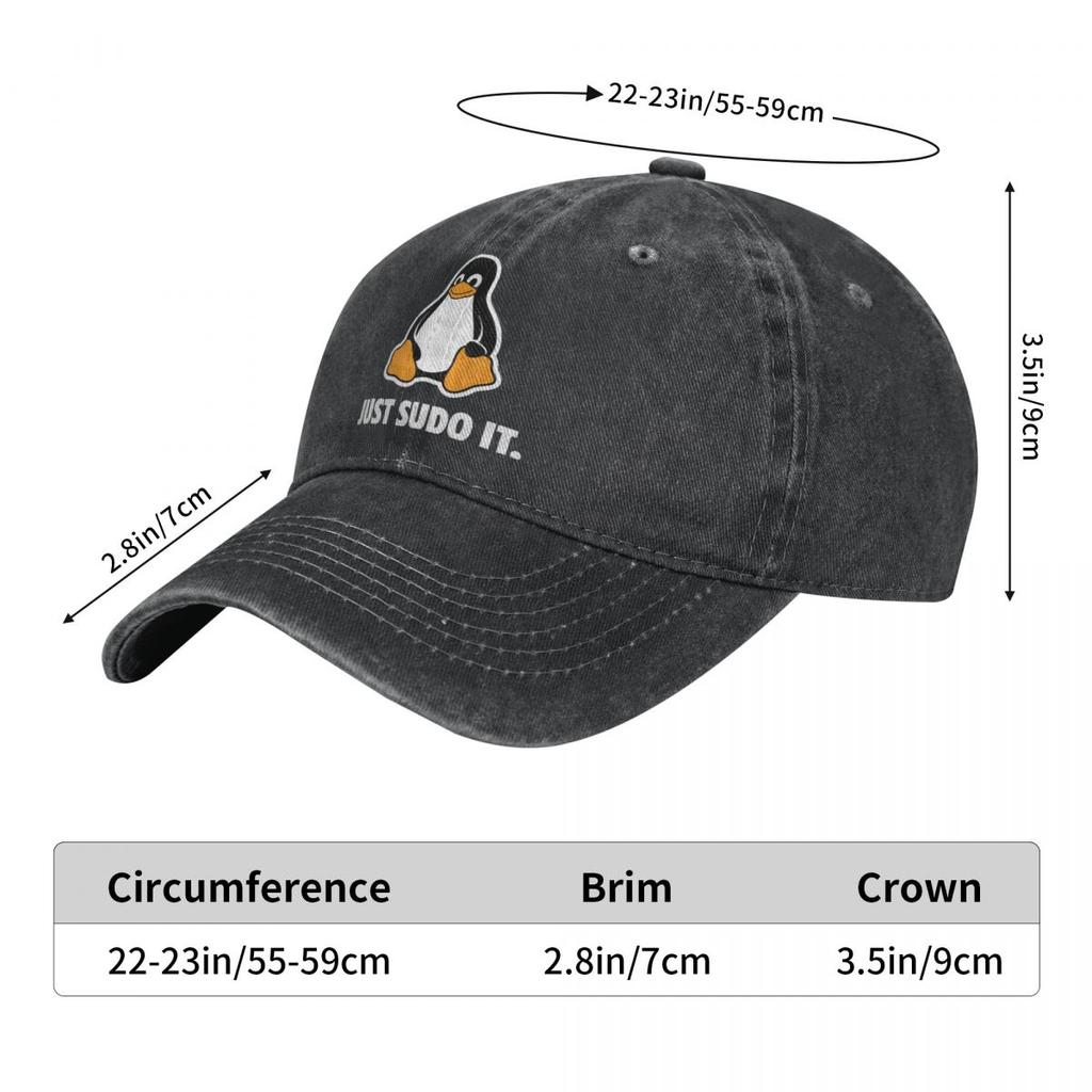 Sadece Sudo It beyzbol şapkası Unisex Şapka Kadın Vizör Koruma Snapback Linux İşletim Sistemi Tux Penguen Kapaklar