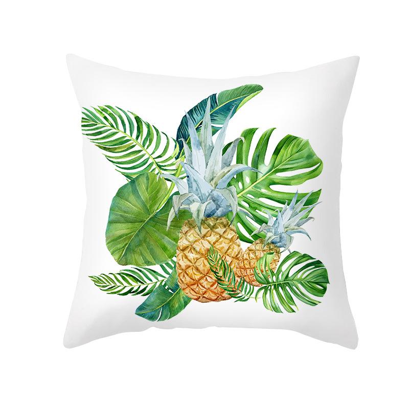 Ins Summer Green Plant Pillow Cover New Watercolor Pineapple Sofa Cushion Cover Home Supplies Pillow