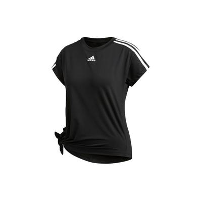 T-shirt à Manches Courtes et Col Ras du Cou à Trois Bandes avec Imprimé Logo pour Femme Hauts Noir EB4505