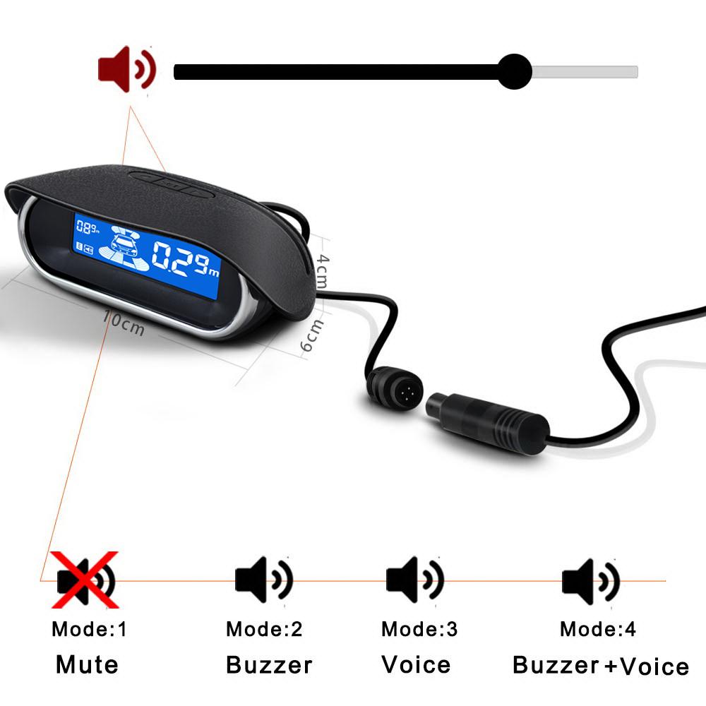 4 Parking Sensor Parktronic Car Automobile Reversing Backup Radar Electronics Rear Auto Detector Backing Assistance Kit Buzzer