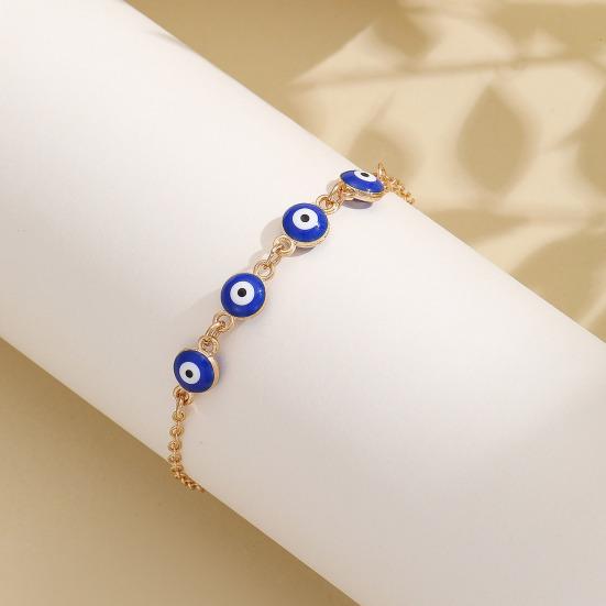 Evil Eye Bracelet Hand of Fatima Women Bracelet Adjustable Chain Blue Evil Eye