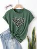 Urban Fashion Women's Leopard-print Short-sleeved Top Summer Daily Casual Women's Crew-neck T-shirt Outdoor Street Elegant Top