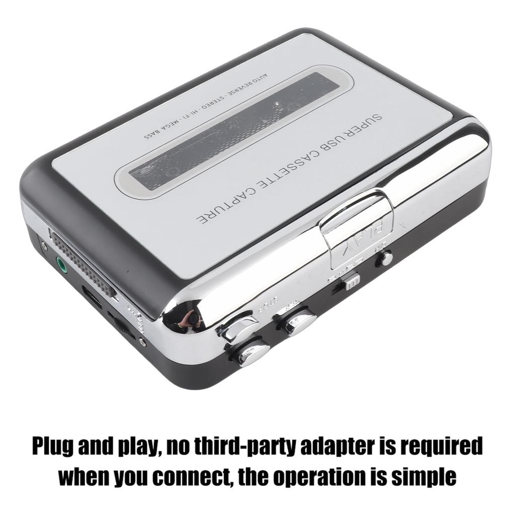 Yctze Portable USB Cassette to MP3 Tape to CD Audio Music Player Stereo Sound Quality for Vintage Cassette Lovers Converter, Capture,