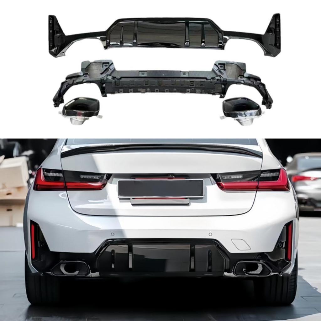 23-26 BMW 3 Series G20 G28 LCI 340 Rear Lip Large Hole Exhaust Tips Small Body Kit