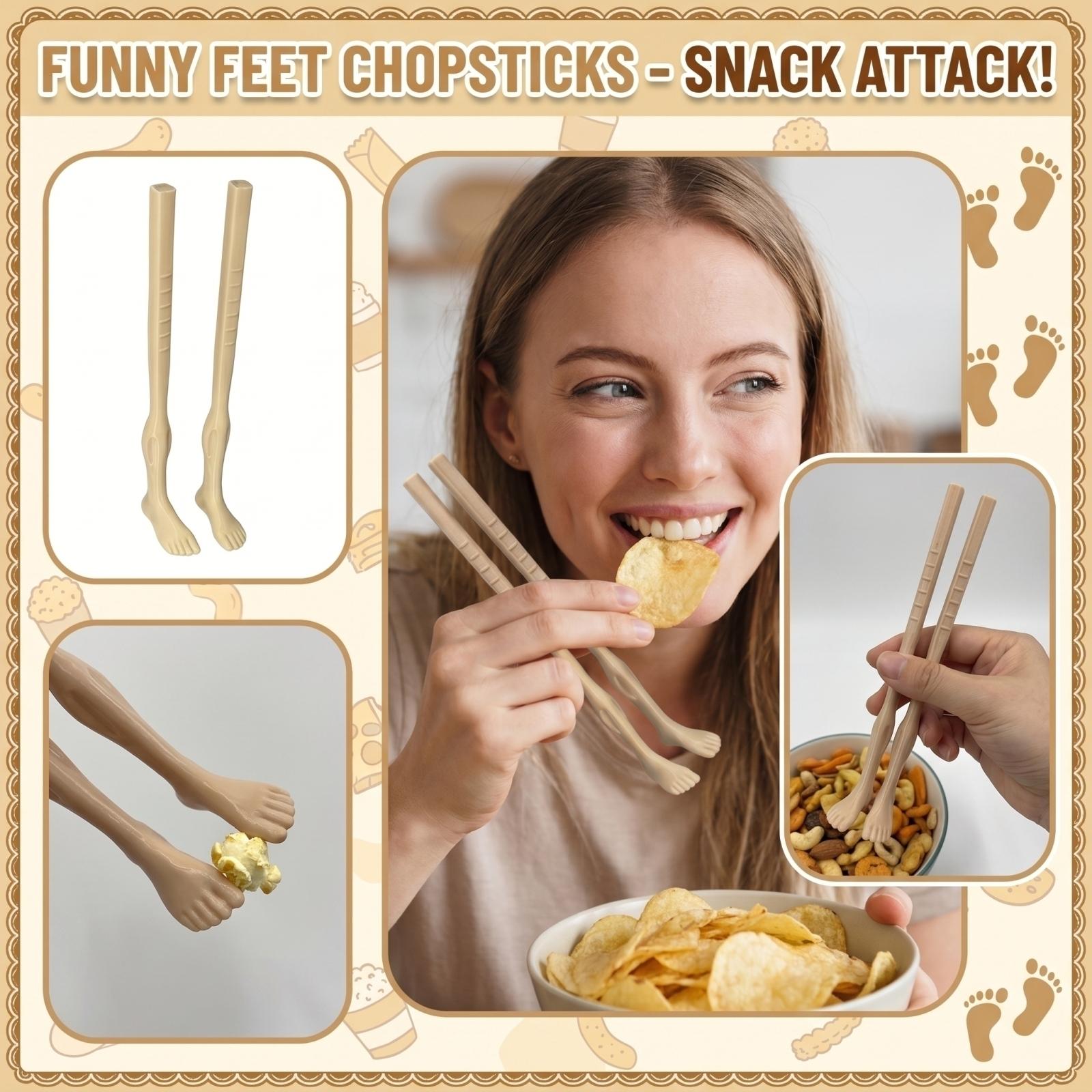 

Foot Shaped Chopsticks Funny Snack Utensil One Size