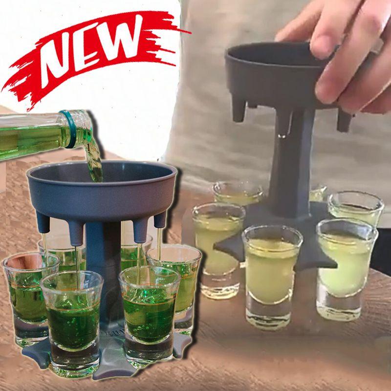 Unique 6 Shot Glass Dispenser And Carrier With Biodegradable Holder For Events
