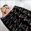 Throw Blanket Aesthetic Track F1 Portable Home Travel Camping Sofa Picnic Thick Warm Map Flannel Blanket
