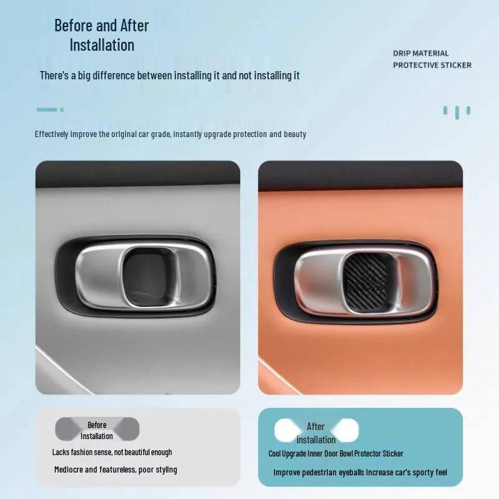 Leapmotor C10/C16 Interior Door Bowl Sticker – Carbon Fiber Protective Trim (Hot Sale)