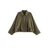 Women S Suede Texture Turn Down Collar Zip Button Pilot Jacket Coat