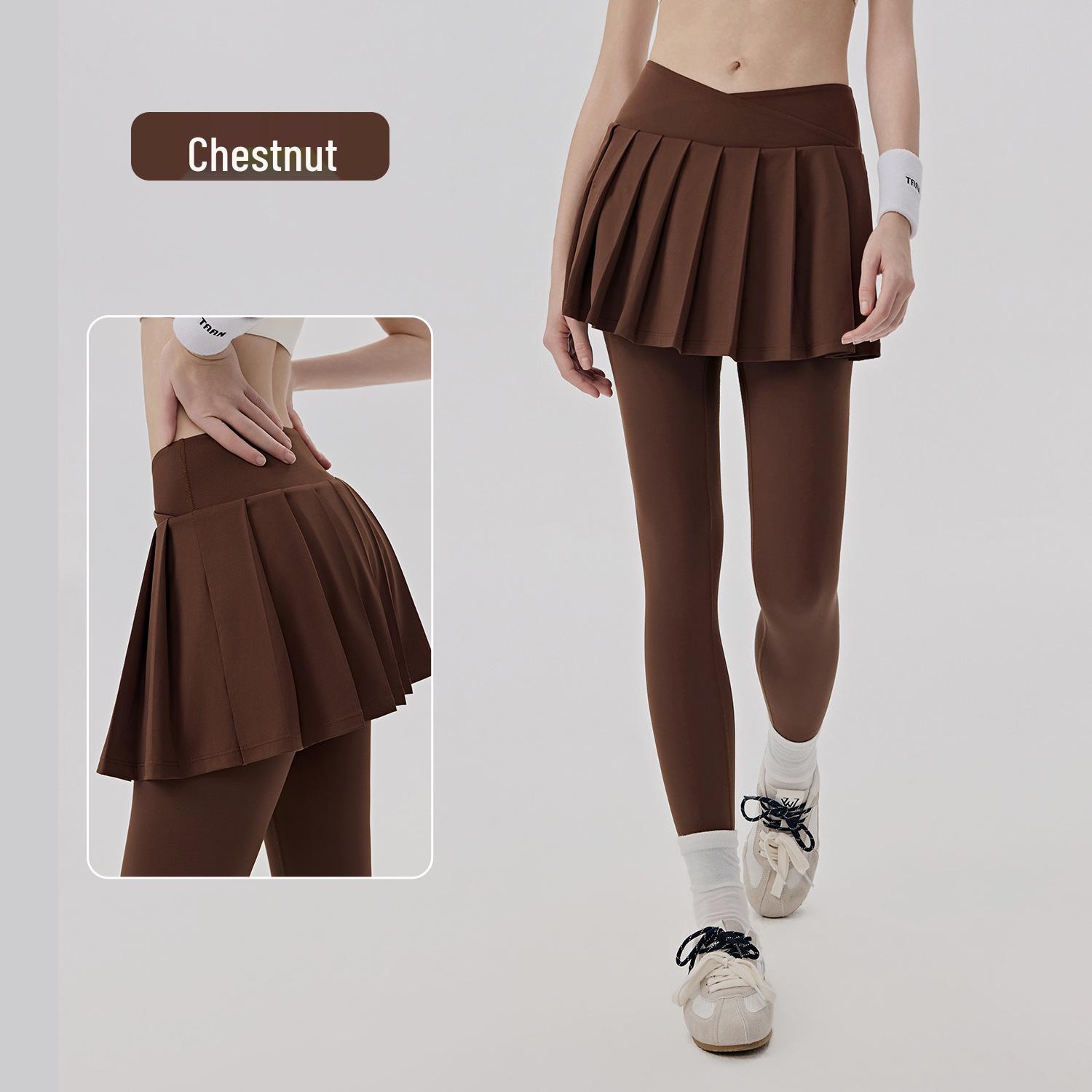 High Waist Tummy Control Yoga Skirt Pants with Back Pocket and Sun Protection S