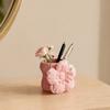 3D Printed Silk Flower Pen Holder, Cute Puff Flower Desk Organizer, Makeup Brush Storage, Vase Decorative Gift for Students Girls
