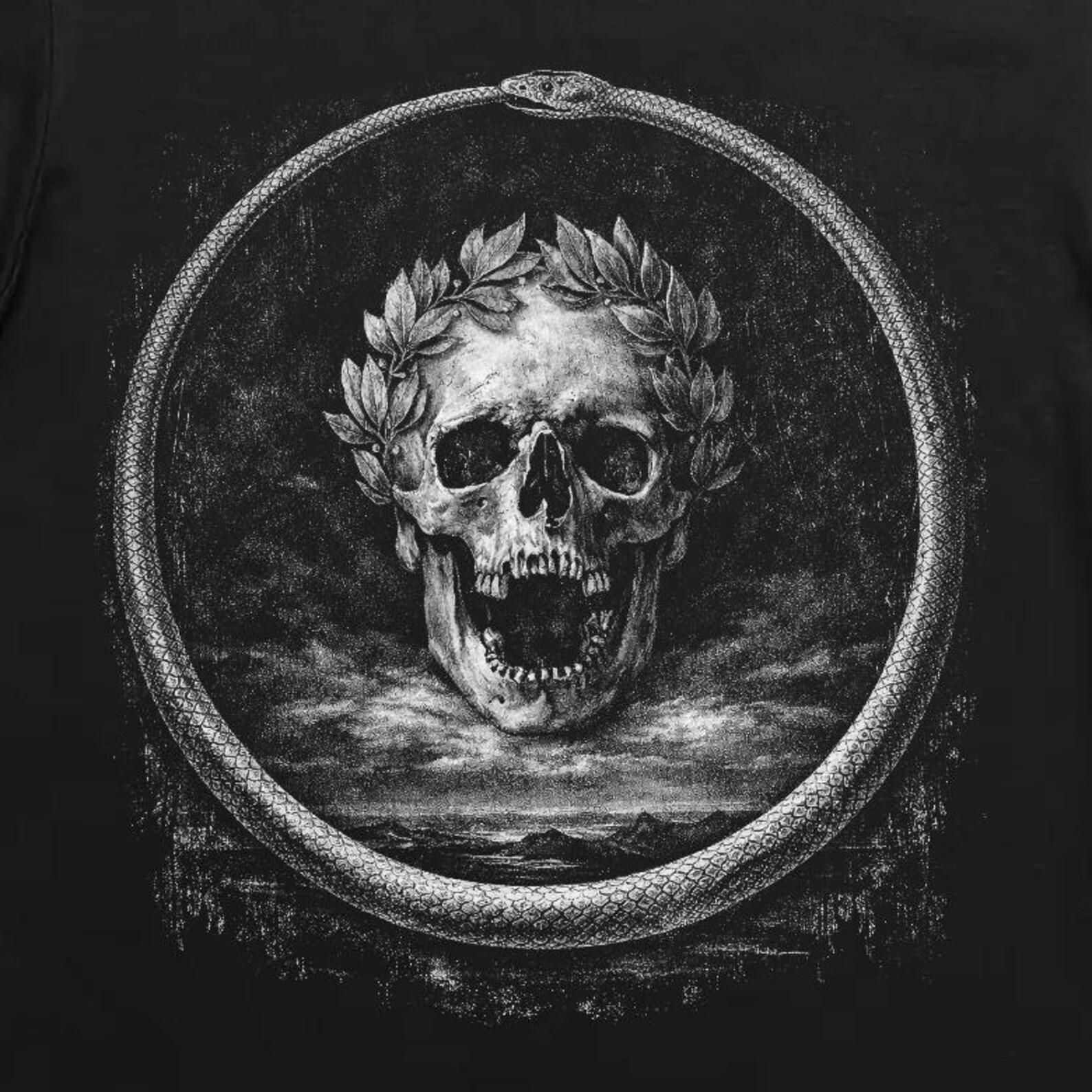 Ouroboros Skull T-Shirt – Gothic Vintage Art Tee 4XL