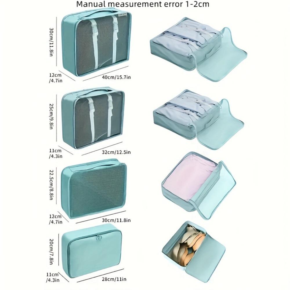 8-6 Pcs Travel Storage Bag Set, Clothing Organizer Packing Bags Suitcase Luggage Organizer Pouches