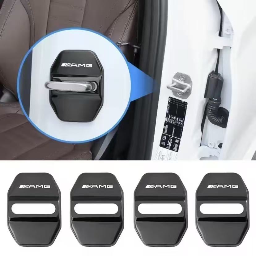 

4Pcs Metal Car Door Lock Cover Protective Buckle Cover Sticker For Mercedes Benz AMG W203 W206 W220 W205 W211 W212 W201 W168