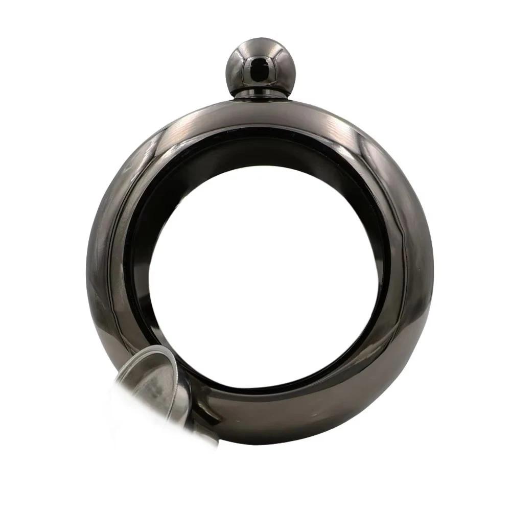 A Top Quality Drinkware Accessories for Whiskey Vodka Alcohol Round Chic Hip Flask Bracelet Elegant Wine Bottle Bangle Hip Flask