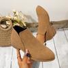 Plus-size Shoes, Thick-heeled Ankle Boots, Women's Pointed-toe Thick-heeled Ankle Boots, Women's Boots