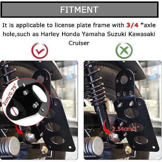 PSLER 3/4" Side Mount Motorcycle License Plate Bracket for Bobber Chopper Custom Bike Sportster Bobber Custom(Black)