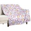 Cartoon Axolotl Blanket Kawaii Ocean Animal Throw Blankets for All Season Seaweed Aquarium Soft Flannel Sofa Blanket for Kids