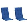 Garden Chair Cushions for High Back Chairs 2 Pcs. Royal Blue 120x50x3 Cm