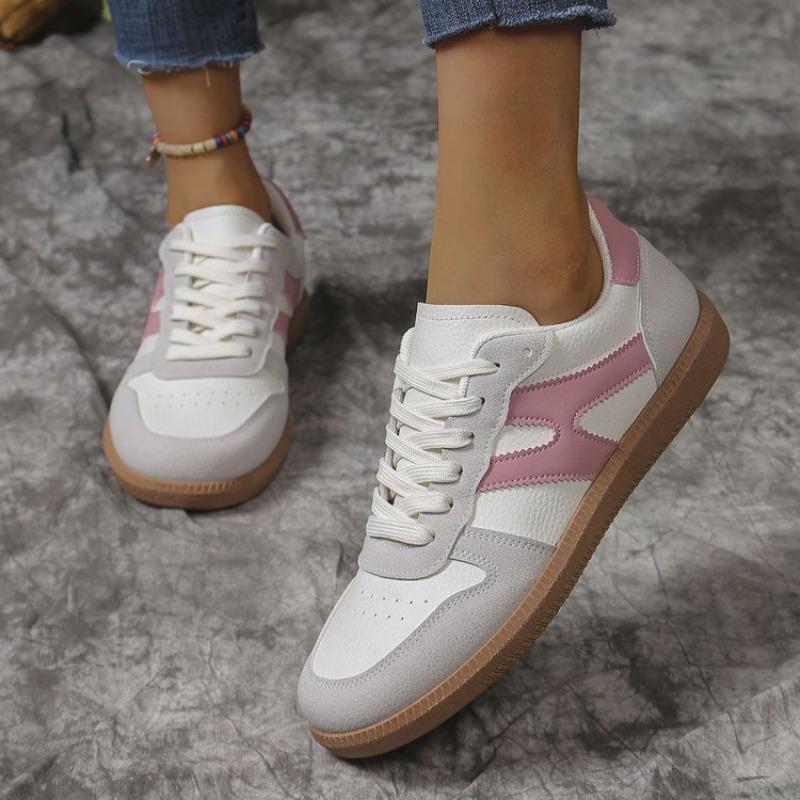 Women's Plus Size New European American Style Retro Color Block Flat Trainer Sneakers