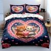 "Angel Cats Heart Bedding Set" Bedding Duvet Cover Set Duvet Cover Pillowcases (1 * Duvet Cover 2 * Pillowcases, Without Duvet Insert)
