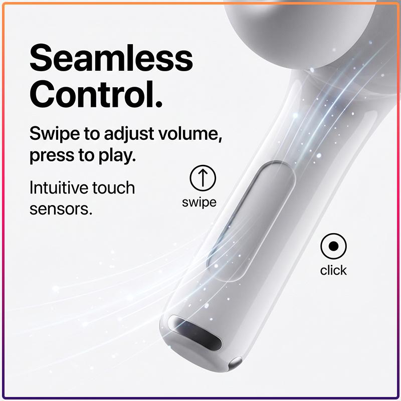 New TWS Wireless Earbuds AirPods Pro 3 Pro-Level Noise Cancellation 30H Battery IPX4 Waterproof Bluetooth Headphones