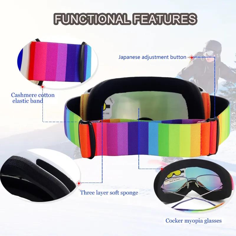 Kids Snowmobile Goggles Boys Girls Snowboard Glasses Snow Sports for Children Age 4-12 Anti Fog UV Protection Ski Skiing Goggles
