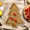 Christmas Tree Shaped Tray Wooden Charcuterie Dessert Boards Steak Dinner Plate Safe Easy To Clean Serving Platter for Parties Events