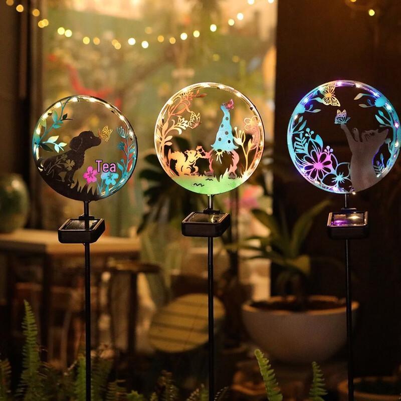 Solar Iron Art Squirrel Silhouette Garden Stake Light