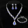 Water Drop Bridal Jewelry Set With Rhinestone Earrings And Necklace For Elegant Wedding Accessories