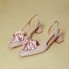 High-heeled bag head sandals women's summer 2025 new square head empty single shoes flower red high heels women's thick heel