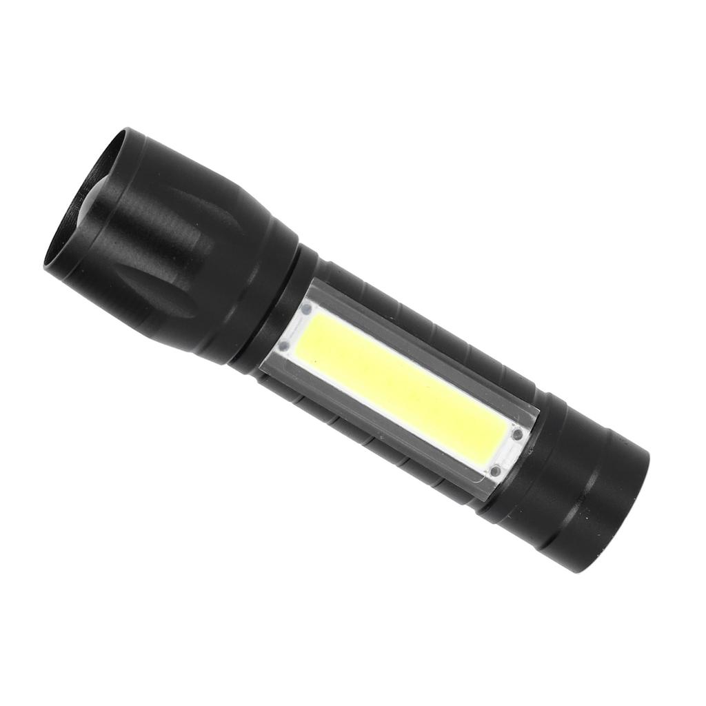 Tragbare USB Wiederaufladbare Taschenlampe Zoombar Handlampe Taschenlampe mit COB Seitenlicht