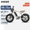 ENGWE M20 Adult Electric bike750W 48V13AH Removable Battery, Off-road Electric Bicycle, 20 "* 4.0" Wide Tyres, Up to 150KM Double Suspension