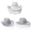 Cowgirl Hat with Shimmering Rhinestones for Bachelorette Party Ultra-flashing Rhinestones Western Cowgirl Hat for Bride