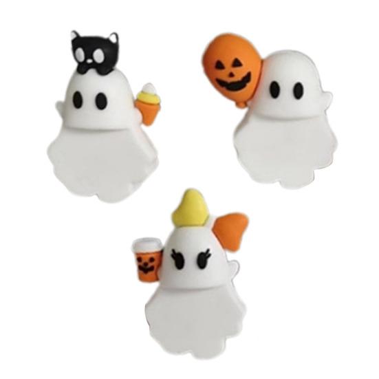 Halloween Ghost Phone Buddy Mini Ghost Figures Adhesive Phone Accessory Cute Stick-On Ghost Phone Topper for Smartphone Desk Decor