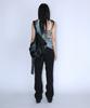 Teensy Hollow Drape Belted Hobo Bag (Black)
