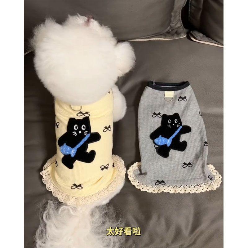 Pet puppy dog clothes anti-hair loss spring and autumn thin Pomeranian bear teddy Yorkshire small dog splicing vest