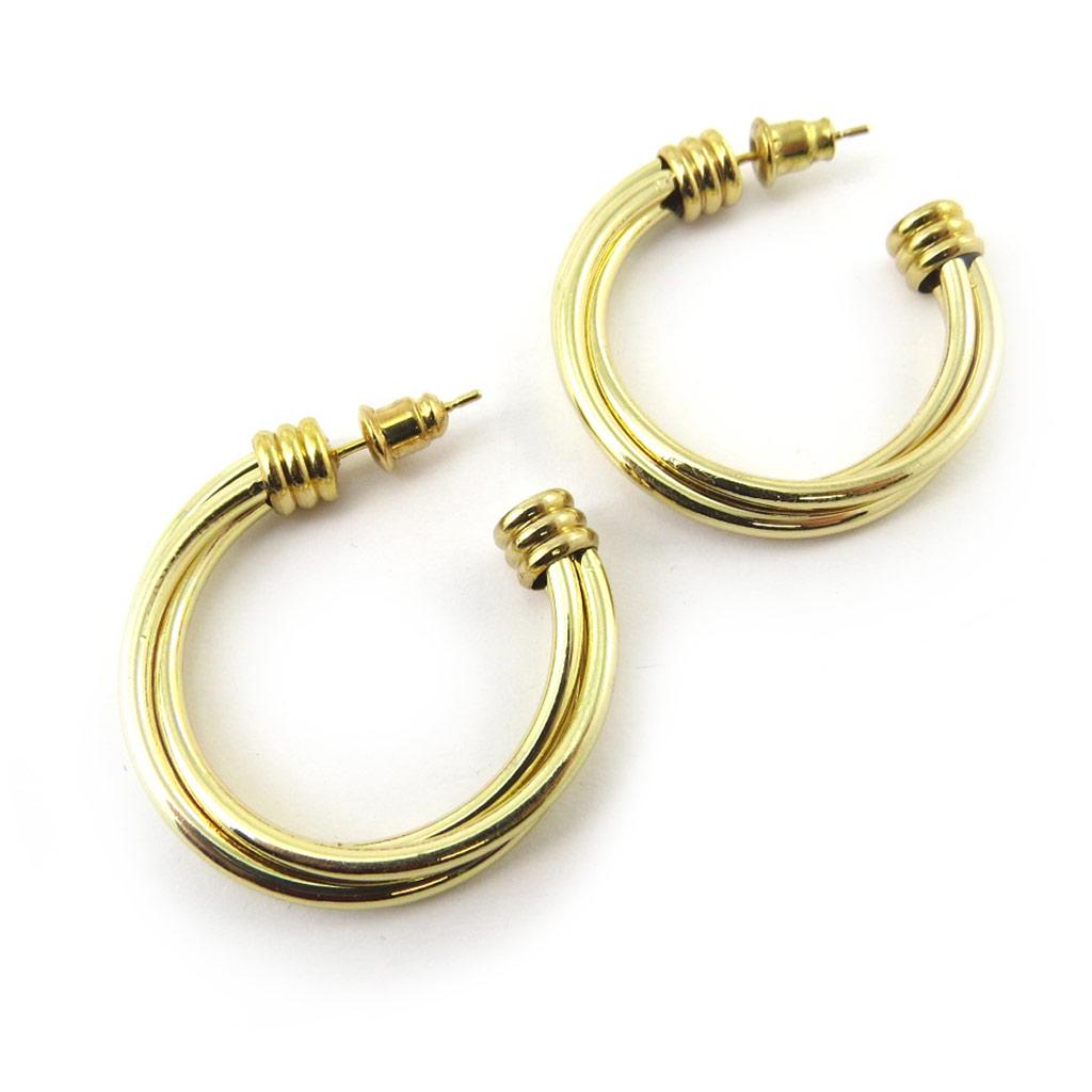 Les Trésors De Lily [N3690] - Gold 'Choreography' Hoop Earrings Ø 30 Mm 4 Mm