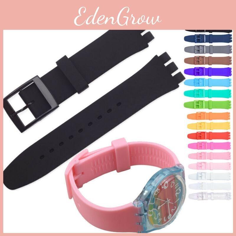 Silicone Unisex Sport Strap Classic Watch Band For Swatch Jelly Skin 19mm 17mm
