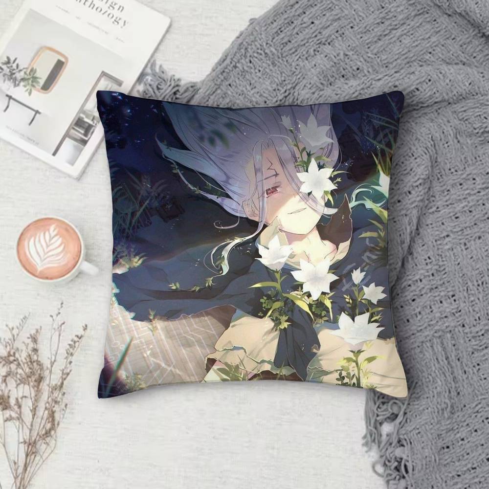 D-Dr. Stone Double-Sided Printed Square Pillow Cover Decorative Cushion Cover For Sofa Bedroom Bedside