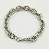 Simple Silver Color Stainless Steel Raw Cuban Chain Bracelet For Men Hip Hop Punk Street Jewelry Women's Gift Accessories