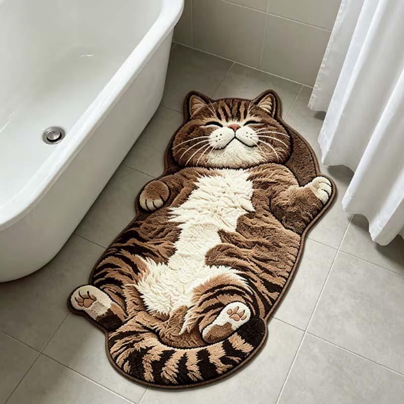Liggend Flapoor Konijn Vormig Tapijt 2D Kunstbont Print Antislip Onregelmatig Woonkamer Slaapkamer Schattig Dier Vloermat Huis 40x60cm 16x24inch black