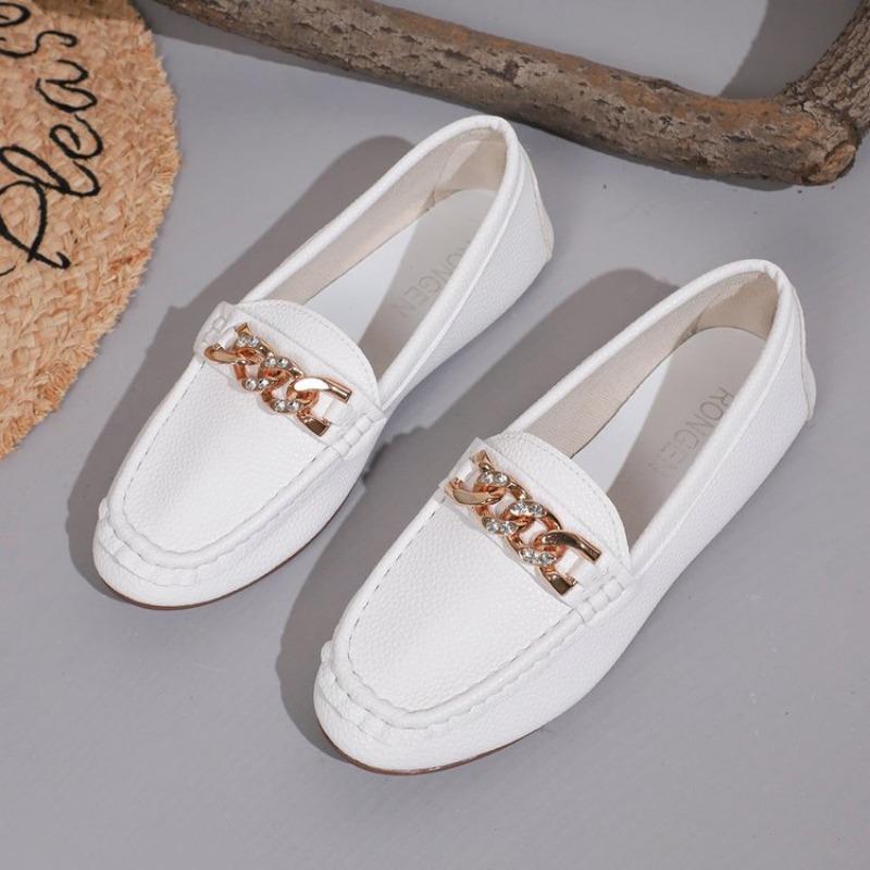 

The New Flat Bean Shoes for Large-sized Moms Are Versatile and Comfortable with Soft Soles 43 белый