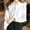 Solid Color Elegant Casual Long Sleeved Shirts Fashion New Slim Comfortable Turn-down Collar Top Women's Clothing 2023