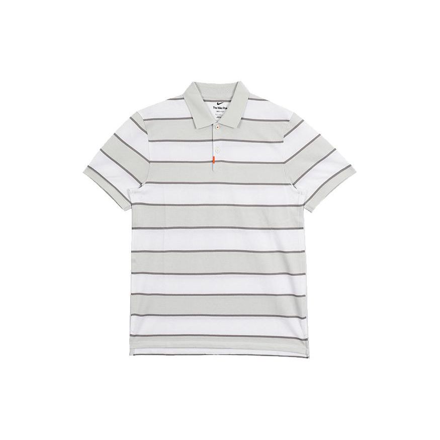 Nike Striped Print Slim Fit Pullover Polo Shirt Men Tops Gray DH0901-025
