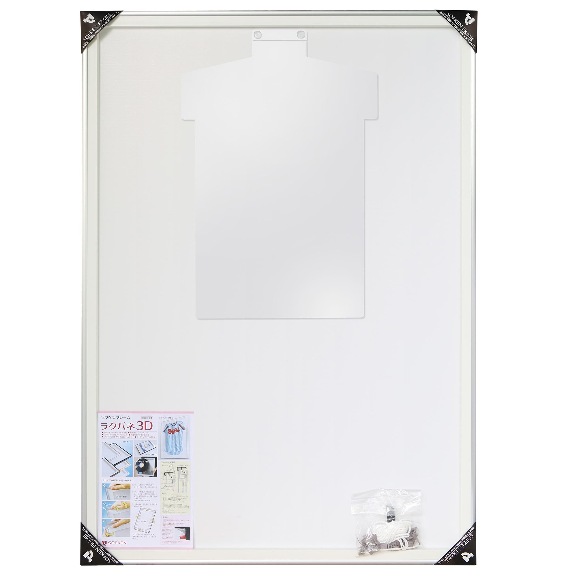 

Sofken Алюминиевая рама Rakupane 3D Равномерная рама Большая Серебристая и простая в установке витрина для памятных униформ и оригинальных предметов, поставляется с прозрачной смолой