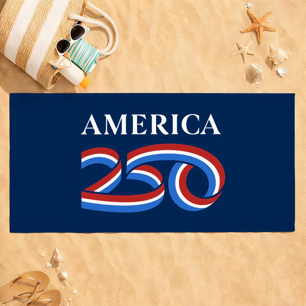 FREEDOM America 250th Anniversary Towel Quick Dry Absorbent Beach Towel for Sports, Fitness, Swimming and Outdoor Activities